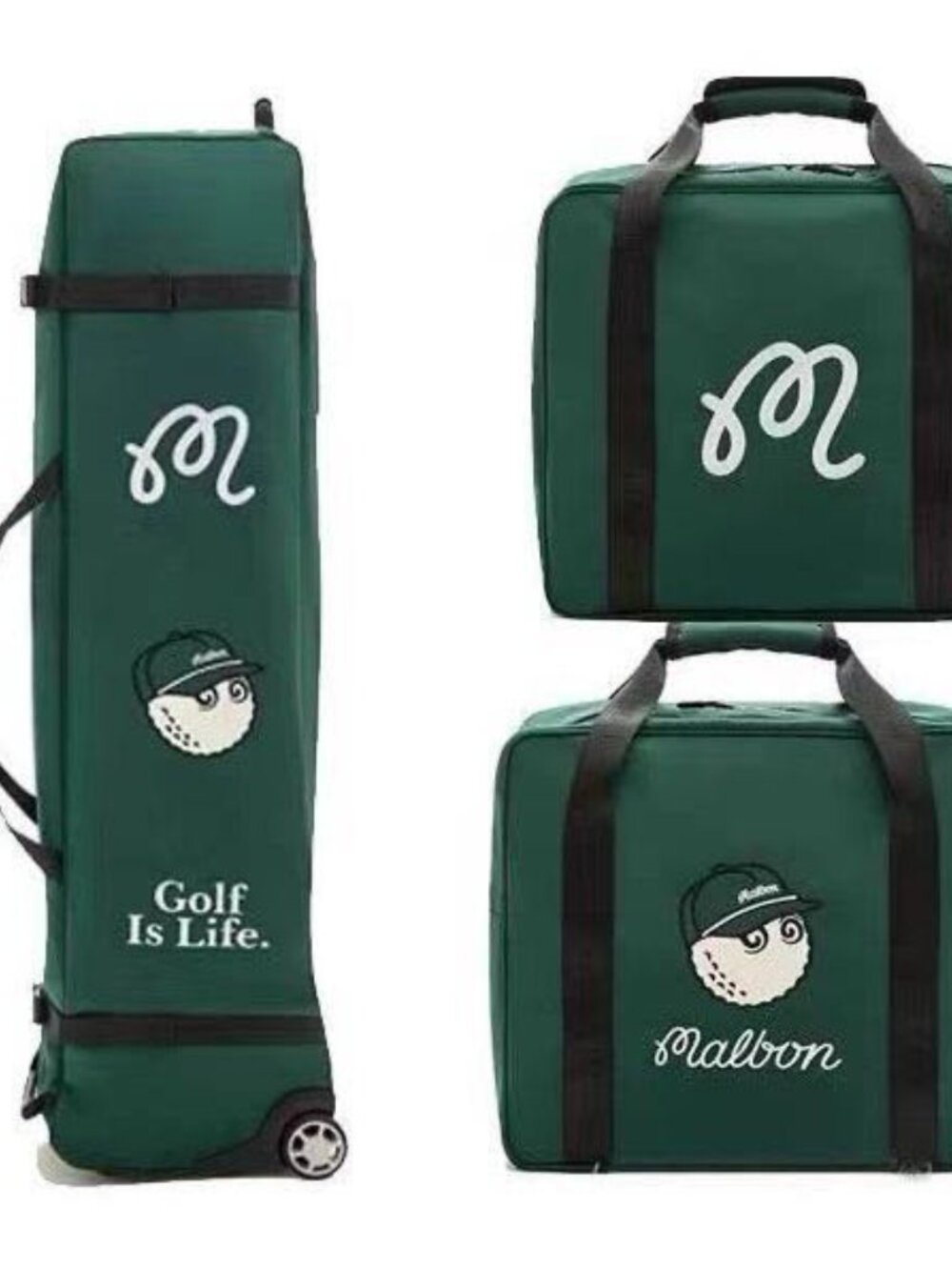 Malbon Golf Caddy Bag Cover Airplane Storage Travel Bag Set Green